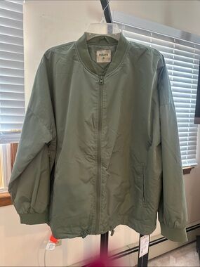 HALARA Sage Green Zip-Front Light-Weight Jacket Size XL